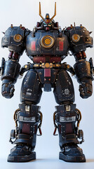 Naklejka premium In the Japanese tokusatsu style of the Showa period, present the image of a huge robot