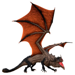 Naklejka premium 3D Rendering Fairy Tale Dragon on White