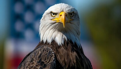 Fototapeta premium Close-Up Portrait of American Bald Eagle with Intense Expression