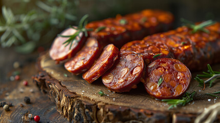 Chorizo, Sliced Salami, Prosciutto Ham, Variety of Mixed Meats and Sausages cold cuts meat, banner