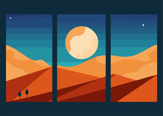 Desert frame background with sun for your design
