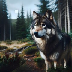 Obraz premium wolf in the woods