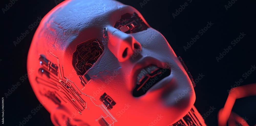 Poster inventor stock is an ai concept of cyber security or big data. chat gpt concept. ai with a digital b