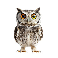 Naklejka premium Close-Up of a Cute Owl with Big Eyes Against a Background