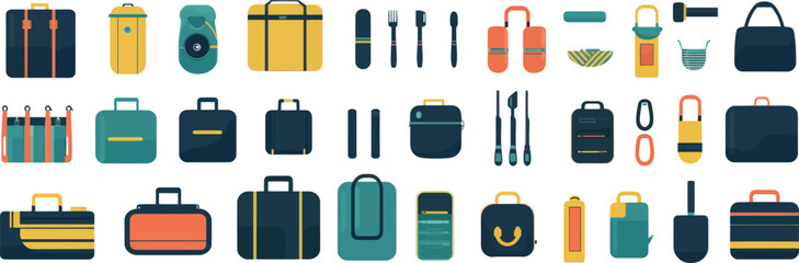 Various bags, shoes, cosmetics and trendy clothing. Interior things in Scandinavian style.