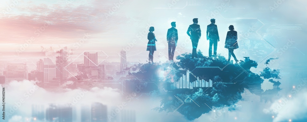 Leinwandbilder The futuristic digital financial data technology concept is ideal for use in big data analytics and business intelligence research for businessmen and analysts who make investment decisions.