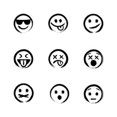 vector set of emoji icons - paintbrush style (artwork 2)