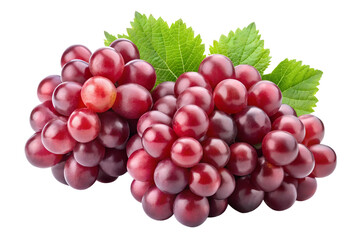 Fototapeta premium Clusters of red grapes isolated on a transparent background PNG