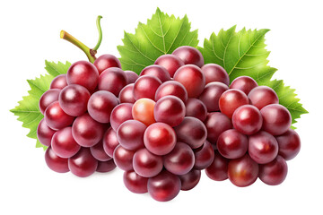 Fototapeta premium Clusters of red grapes isolated on a transparent background PNG