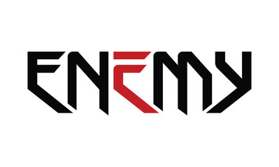 enemy typography design vector, for t-shirt, poster, sticker and other uses
