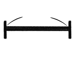 範囲を示すライン、手描きのマジックペン風テクスチャ