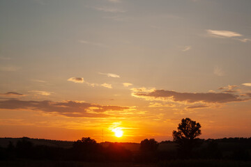 Fototapeta premium sunset over the city