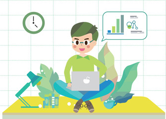 Business people characters working in the office.
