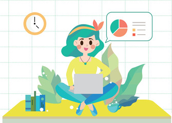 Business people characters working in the office.