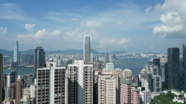a skyscrapers in Wan Chai at the hong kong