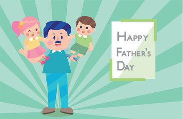 Father hug his daughter to celebrate father's day
