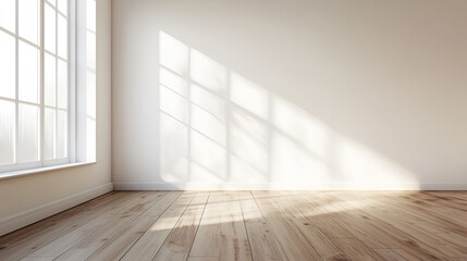 Make space for the mockup. vacant space with a light wall