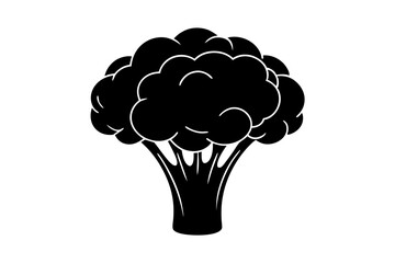 Broccoli vector art silhouette illustration