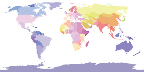A colorful world map.Vector map on white background.