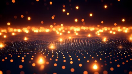 Naklejka premium Diwali glowing with dotted lights on dark background picture