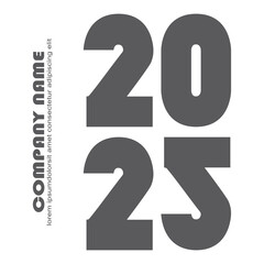 Modern 2025 Annual report isolated on white background vector illustration.Minimal trendy abstract graphic design for banner poster event template post story social media layout flyer party invitation