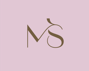 MS letter logo icon design. Classic style luxury initials monogram.