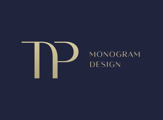 Fototapeta premium TP letter logo icon design. Classic style luxury initials monogram.