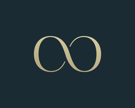 OO letter logo icon design. Infinity loop symbol. Classic style luxury initials monogram.