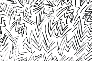 Chaotic Black and White Zigzag Pattern with Rough Textured Strokes