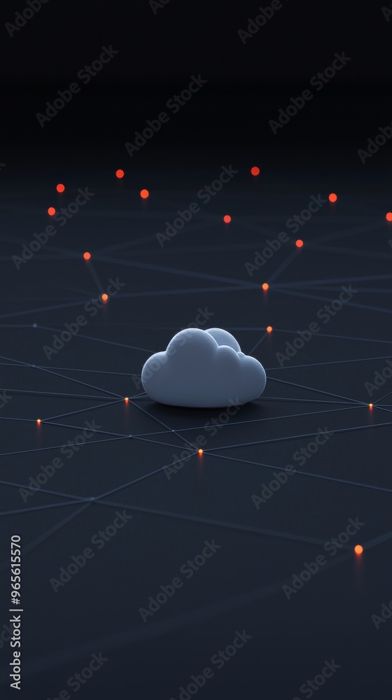 Poster on a blue abstract background with storage big data backup logo and a blue ring rotation around the 