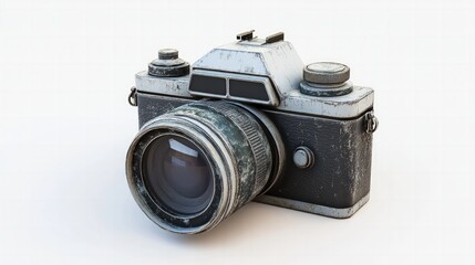 Fototapeta premium Realistic 3D render of a vintage camera, detailed textures