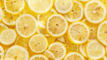 top view of lemon, fresh lemon slices.