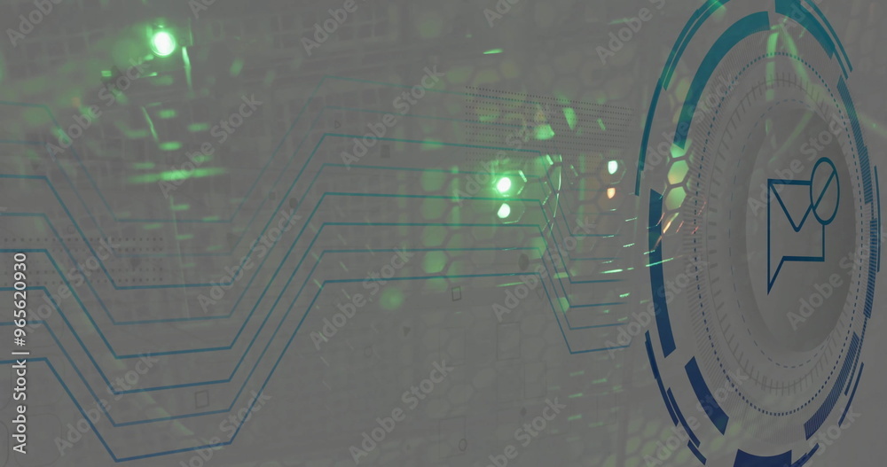 Poster image of email and digital data processing over computer servers