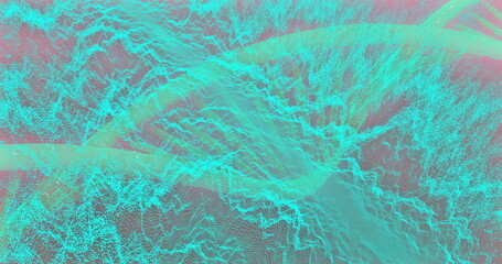 DNA strands and electric waves, scientific data processing image