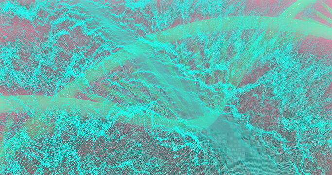 DNA strands and electric waves, scientific data processing image - Powered by Adobe