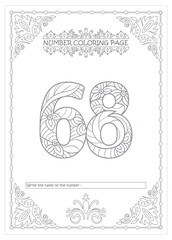 Cute Printable Number Coloring Pages for Preschoolers Vector Art