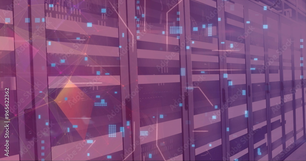 Poster image of digital data processing over computer servers