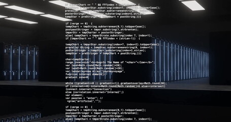 Image of digital data processing over computer servers