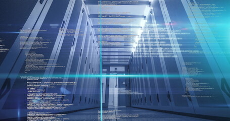 Image of digital data processing over computer servers