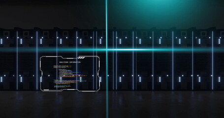 Image of digital data processing over computer servers