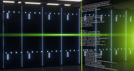 Image of digital data processing over computer servers