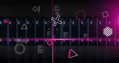 Image of digital data processing over computer servers