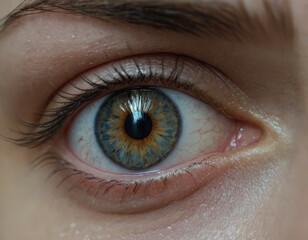 close up of a female eye
