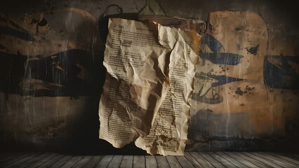 Riped vintage paper on grunge background