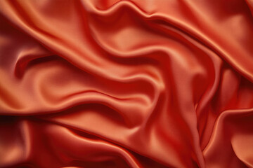 Obraz premium Flowing red silk fabric on white background, elegant and sensual, perfect for fashion projects with copy space