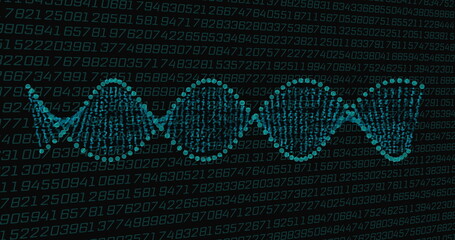 DNA strand and binary coding, scientific data processing