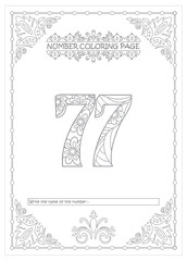 Cute Printable Number Coloring Pages for Preschoolers Vector Art