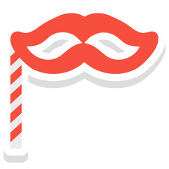 Carnival Mask sticker vector icon in isolated background 