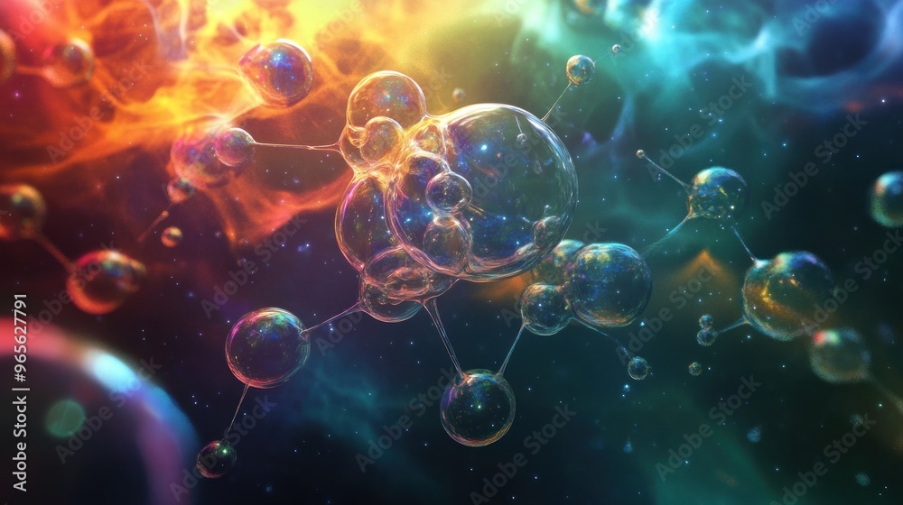 Wall mural Abstract Cosmic Molecule