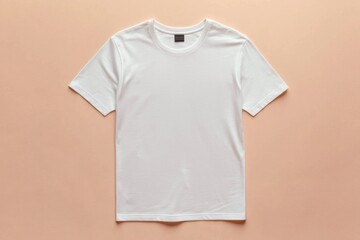 Simple Tshirt Flatlay mockup in beige background created with generative AI